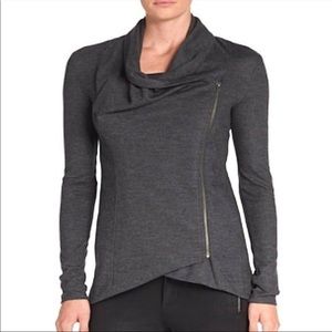 Helmut Lang Asymmetrical draped  Dark Grey Wool Jacket small